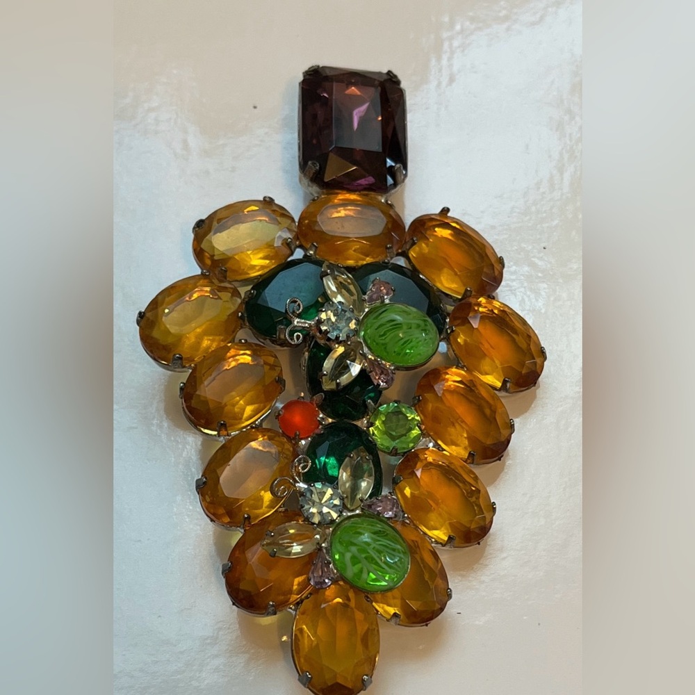 Kenneth Jay Lane Multi Color Brooch with Butterflies.